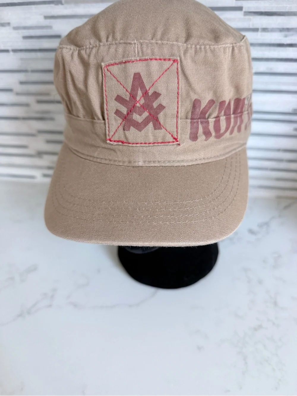 Vintage Kurtz Kids Tan Logo Cap size 6 1/2
